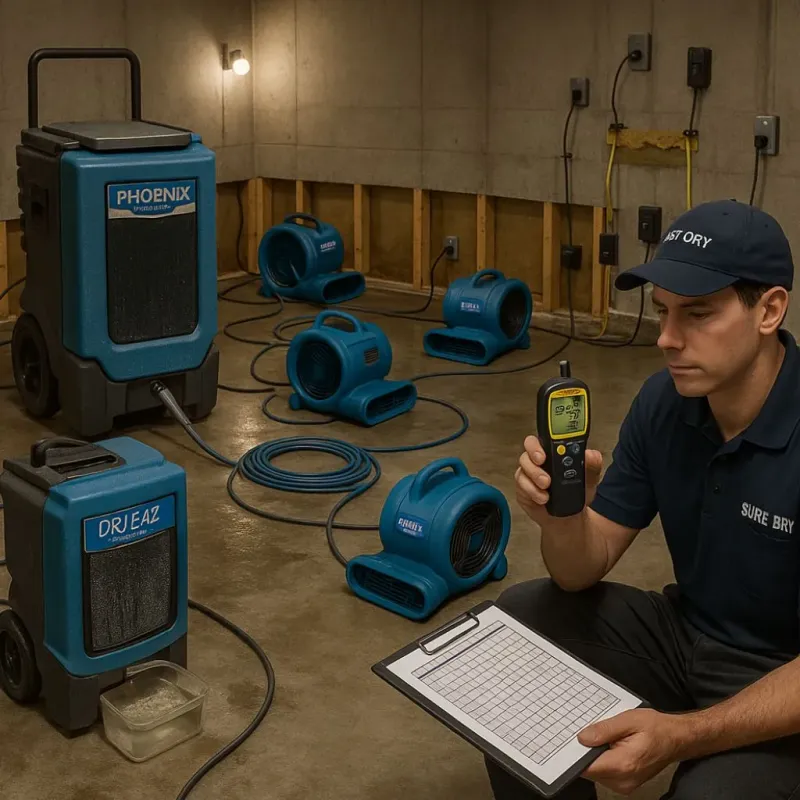 Structural Drying and Dehumidification process in Plano, TX
